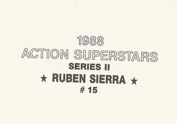 1988 Action Superstars (18 cards, unlicensed) #15 Ruben Sierra Back