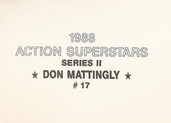 1988 Action Superstars (18 cards, unlicensed) #17 Don Mattingly Back