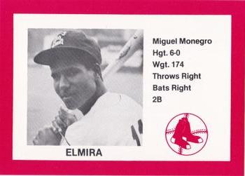 1987 Cain Elmira Pioneers Red #4 Miguel Monegro Front