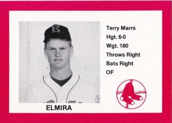 1987 Cain Elmira Pioneers Red #10 Terry Marrs Front