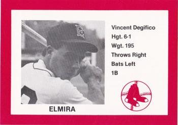 1987 Cain Elmira Pioneers Red #16 Vincent Degifico Front