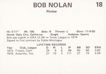 1975 Circle K Phoenix Giants #4 Bob Nolan Back