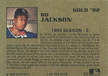1992 Star Gold #50 Bo Jackson Back
