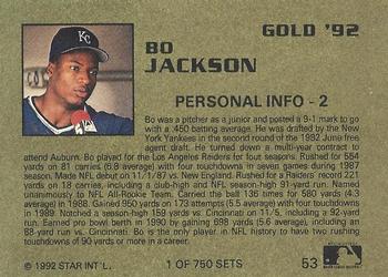 1992 Star Gold #53 Bo Jackson Back
