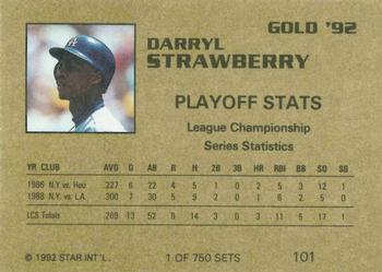 1992 Star Gold #101 Darryl Strawberry Back