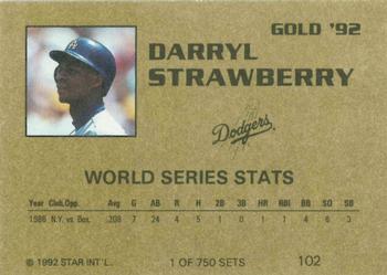1992 Star Gold #102 Darryl Strawberry Back