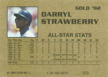 1992 Star Gold #103 Darryl Strawberry Back