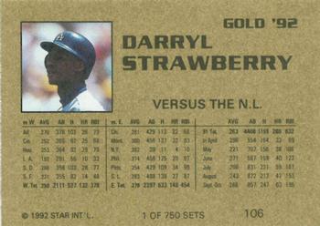 1992 Star Gold #106 Darryl Strawberry Back