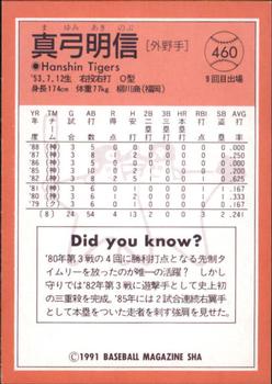 1991 BBM All-Star Game #460 Akinobu Mayumi Back