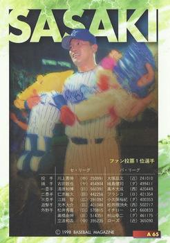 1998 BBM All-Star Game #A65 Kazuhiro Sasaki Back