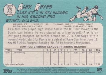 2014 Topps Heritage Minor League - Real One Autographs #ROA-AR Alex Reyes Back