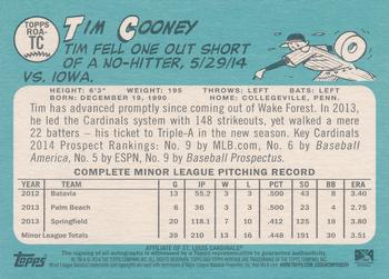 2014 Topps Heritage Minor League - Real One Autographs Red #ROA-TC Tim Cooney Back
