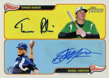 2014 Topps Heritage Minor League - Real One Dual Autographs #RDOA-RC Tanner Rahier / Daniel Corcino Front