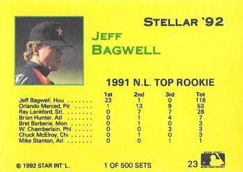 1992 Star Stellar #23 Jeff Bagwell Back