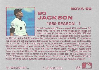 1992 Star Nova #85 Bo Jackson Back