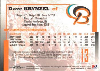 2009 Grandstand Bowie Baysox #NNO Dave Krynzel Back