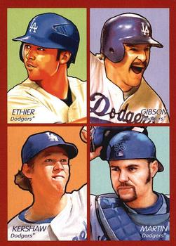 2009 Upper Deck Goudey - 4-in-1 #35-11 Andre Ethier / Kirk Gibson / Russell Martin / Clayton Kershaw Front