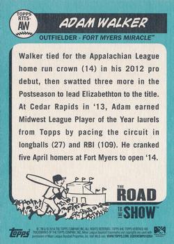 2014 Topps Heritage Minor League - The Road to the Show #RTTS-AW Adam Walker Back