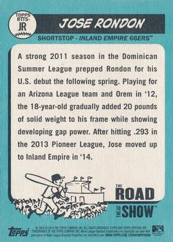2014 Topps Heritage Minor League - The Road to the Show #RTTS-JR Jose Rondon Back