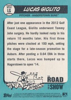 2014 Topps Heritage Minor League - The Road to the Show #RTTS-LG Lucas Giolito Back