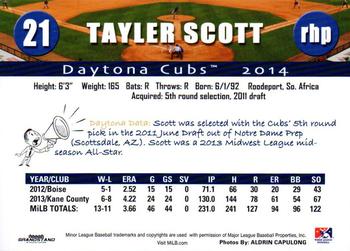 2014 Grandstand Daytona Cubs #NNO Tayler Scott Back