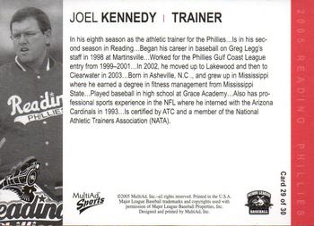 2005 MultiAd Reading Phillies #29 Joel Kennedy Back