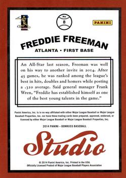 2014 Donruss - Studio Series 2 #8 Freddie Freeman Back