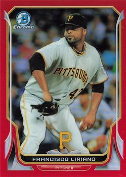 2014 Bowman Chrome - Red Refractor #96 Francisco Liriano Front