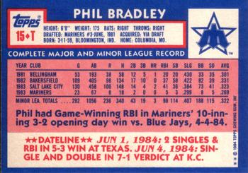 1984 Topps Traded #15T Phil Bradley Back