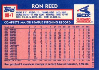 1984 Topps Traded #98T Ron Reed Back