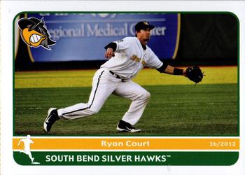 2012 Grandstand South Bend Silver Hawks #6 Ryan Court Front