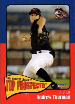 2014 Choice Midwest League Top Prospects #25 Andrew Thurman Front