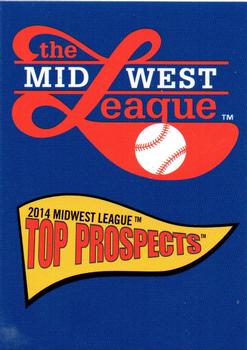 2014 Choice Midwest League Top Prospects #NNO Checklist Front