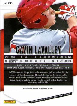 2014 Panini Prizm Perennial Draft Picks #38 Gavin LaValley Back