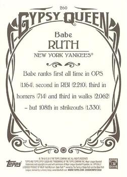 2015 Topps Gypsy Queen #260 Babe Ruth Back