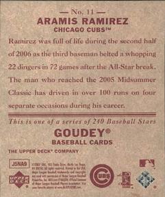 2007 Upper Deck Goudey - Red Backs #11 Aramis Ramirez Back