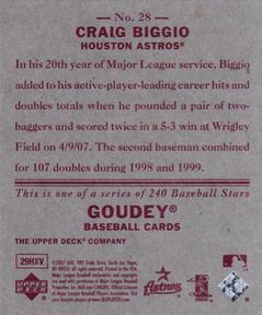 2007 Upper Deck Goudey - Red Backs #28 Craig Biggio Back