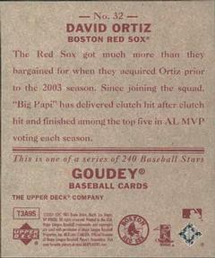 2007 Upper Deck Goudey - Red Backs #32 David Ortiz Back