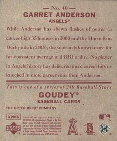 2007 Upper Deck Goudey - Red Backs #40 Garret Anderson Back