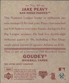 2007 Upper Deck Goudey - Red Backs #49 Jake Peavy Back