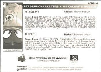 2007 Choice Wilmington Blue Rocks #32 Mr. Celery / Rubble Back