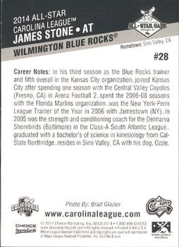 2014 Choice California League / Carolina League All-Star Game #28 James Stone Back