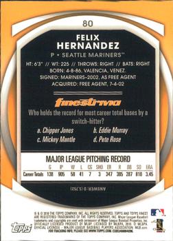 2010 Finest #80 Felix Hernandez Back