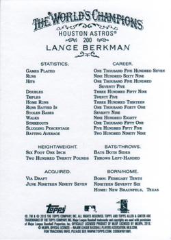 2010 Topps Allen & Ginter #200 Lance Berkman Back