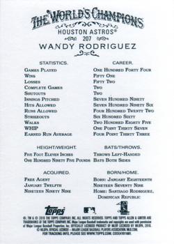 2010 Topps Allen & Ginter #207 Wandy Rodriguez Back