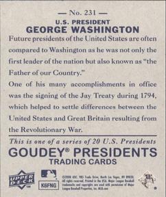 2008 Upper Deck Goudey - Mini Blue Backs #231 George Washington Back