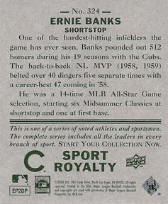 2008 Upper Deck Goudey - Mini Green Backs #324 Ernie Banks Back