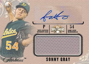 2014 Topps Triple Threads - Unity Autograph Jumbo Relic #UAJR-SG Sonny Gray Front