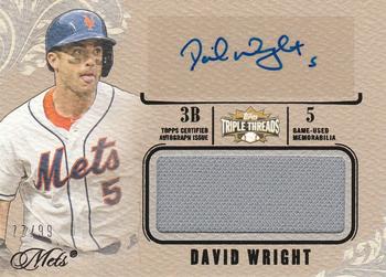 2014 Topps Triple Threads - Unity Autograph Jumbo Relic #UAJR-DW David Wright Front