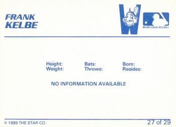 1989 Star Watertown Indians - Platinum #27 Frank Kelbe Back